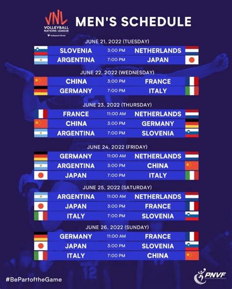 vnl men's schedule|Homepage .